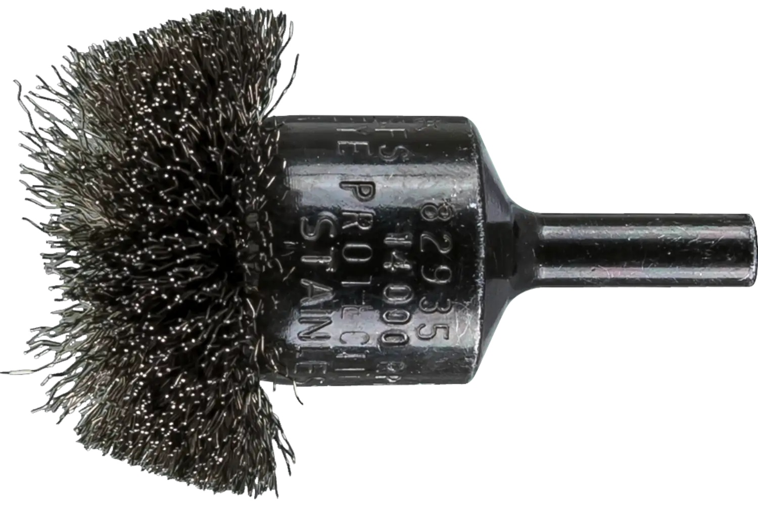 Picture of Pferd Circular Mounted End Brush 1-1/2" Dia. .008 Stainless Steel 1/4" Shank